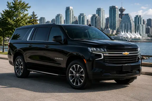 Black luxury SUV for Maple Ridge airport transportation