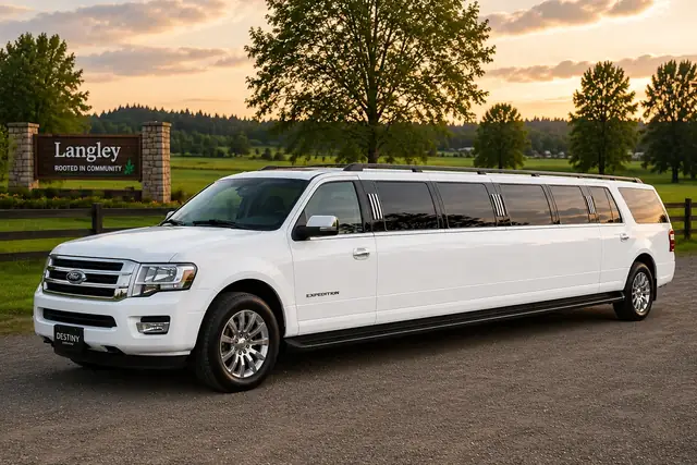 White Ford Expedition stretch SUV limousine serving Maple Ridge